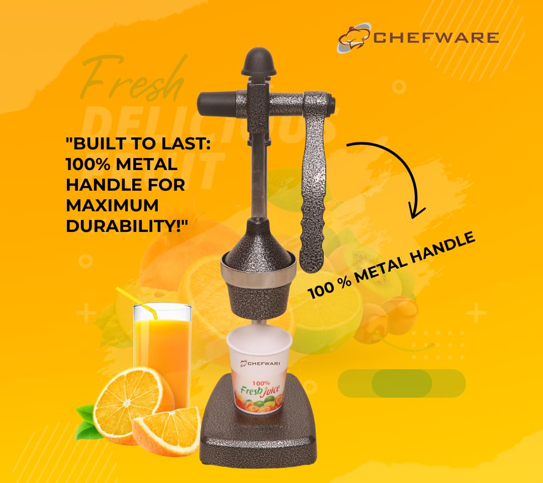 Chefware Deluxe Aluminum Hand Press Juicer – Antique Silver | Made in India