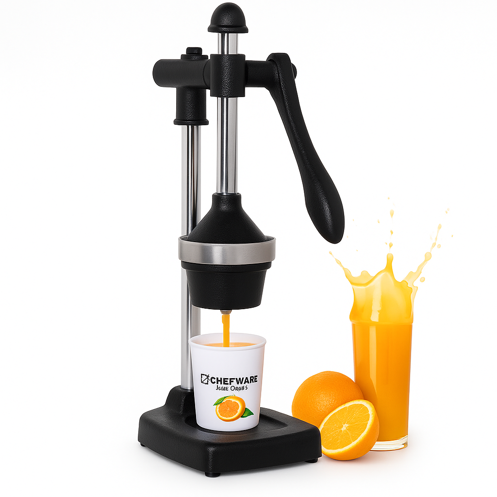 CHEFWARE Juice Pro – Heavy-Duty Aluminum Hand Press Juicer (Black, Made in India)