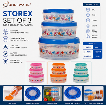 Chefware Storex Premium Food Storage Container Set (3 Pieces)