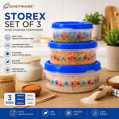 Chefware Storex Premium Food Storage Container Set (3 Pieces)