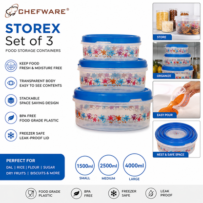 Chefware Storex Premium Food Storage Container Set (3 Pieces)