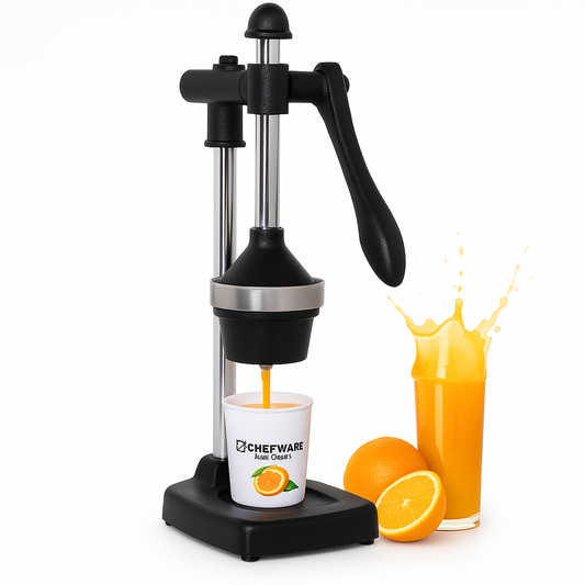 CHEFWARE Juice Pro – Heavy-Duty Aluminum Hand Press Juicer (Black, Made in India)