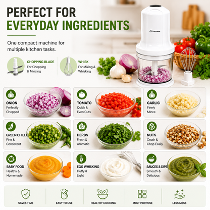 Chefware Echo Electric Food Chopper with Whisk Attachment