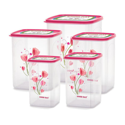 Chefware StoreX Premium Airtight Plastic Storage Container Set (5 Pieces) | BPA Free Kitchen Pantry Organizers