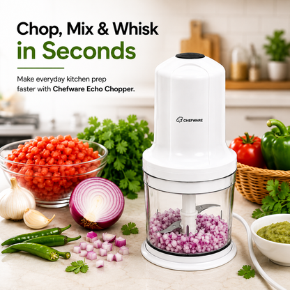 Chefware Echo Electric Food Chopper with Whisk Attachment
